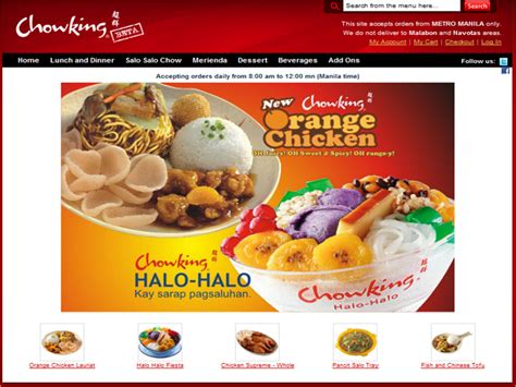 chowking menu delivery number.
